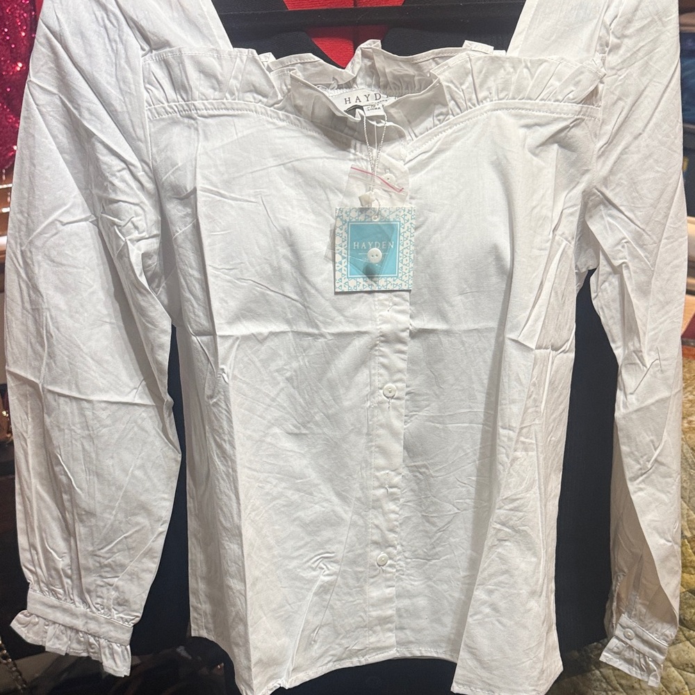 Hayden White Ruffled Blouse - Picture 4 of 4